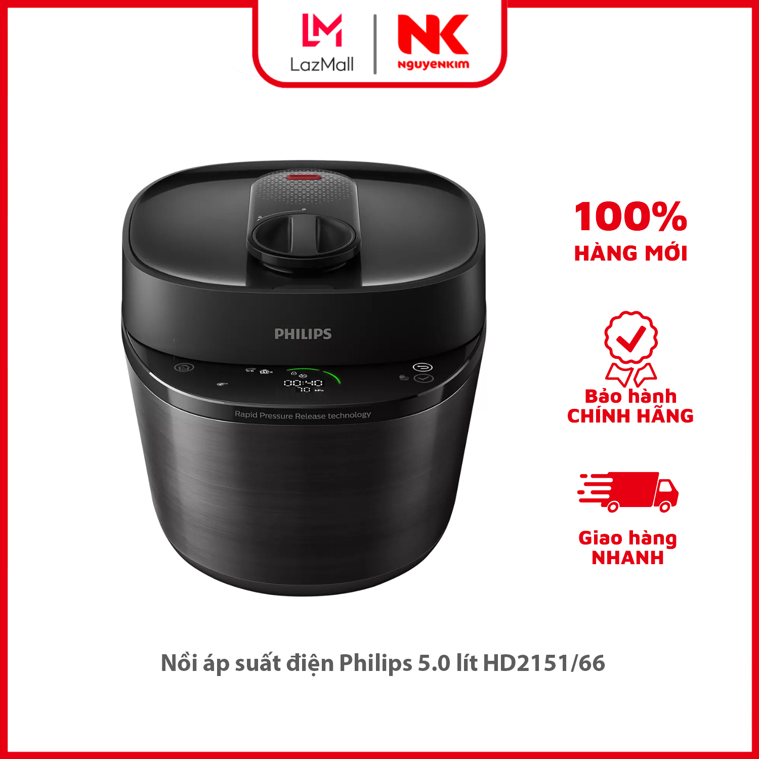 Nồi áp suất điện philips 5.0 lít hd2151/66