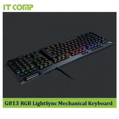 Keyboard Logitech G813 Lightsync RGB Mechanical GL Switch Tactile Gaming Keyboard Black