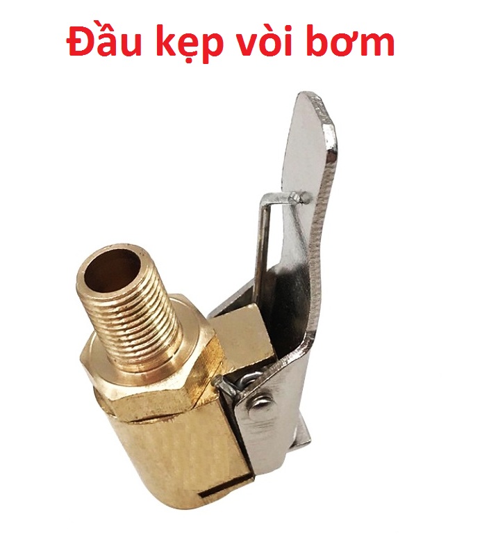 Đầu kẹp van lốp (cỡ 8mm),  đầu nối vòi lốp, đầu chuyển đổi kẹp van nối máy bơm cao áp với van lốp Xe Hơi, Xe Máy K1 ( Đầu Ren Ngoài Vặn Gắn với vòi bơm Chân Ren cỡ 8mm) pkb K3