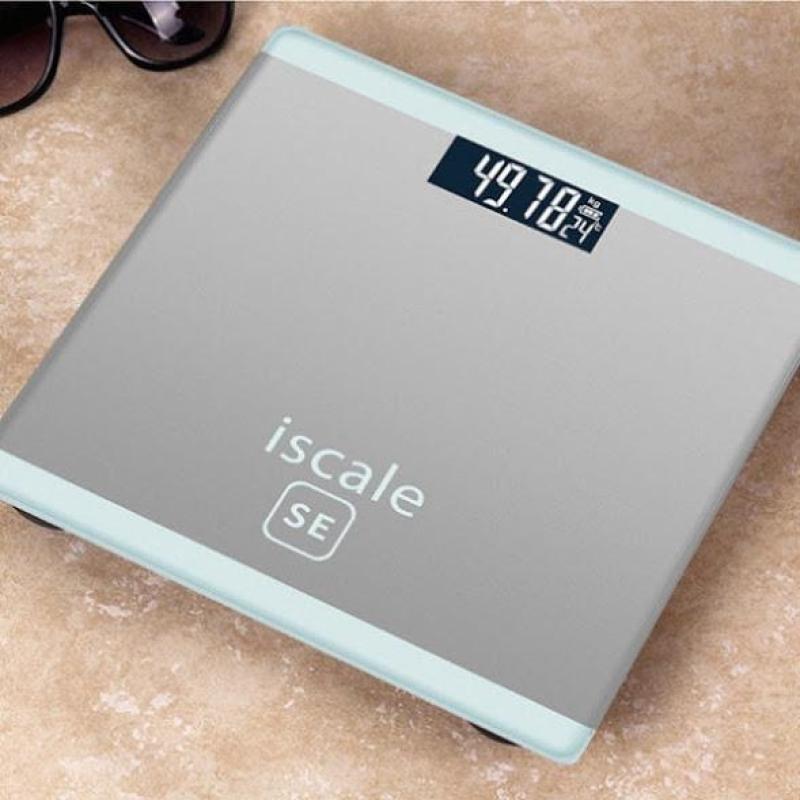 Cân sức khỏe điện tử mặt kính cường lực Iscale SE tặng kèm Pin AA tặng kèm thước đo nhập khẩu