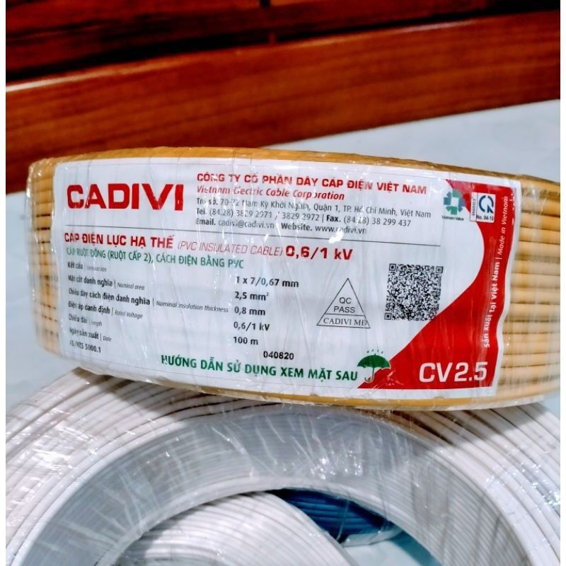 [ 1 mét] Dây Điện Đơn Cadivi 2.5