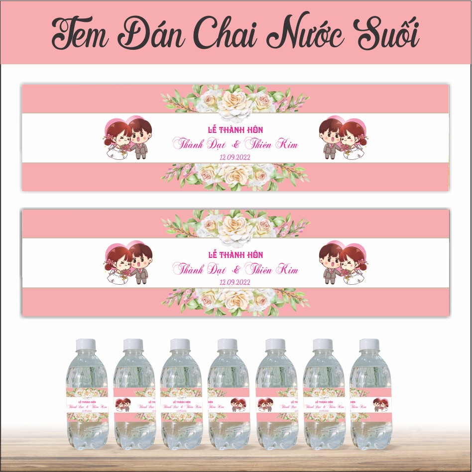 Tem nước suối dán chai nước_ in theo tên