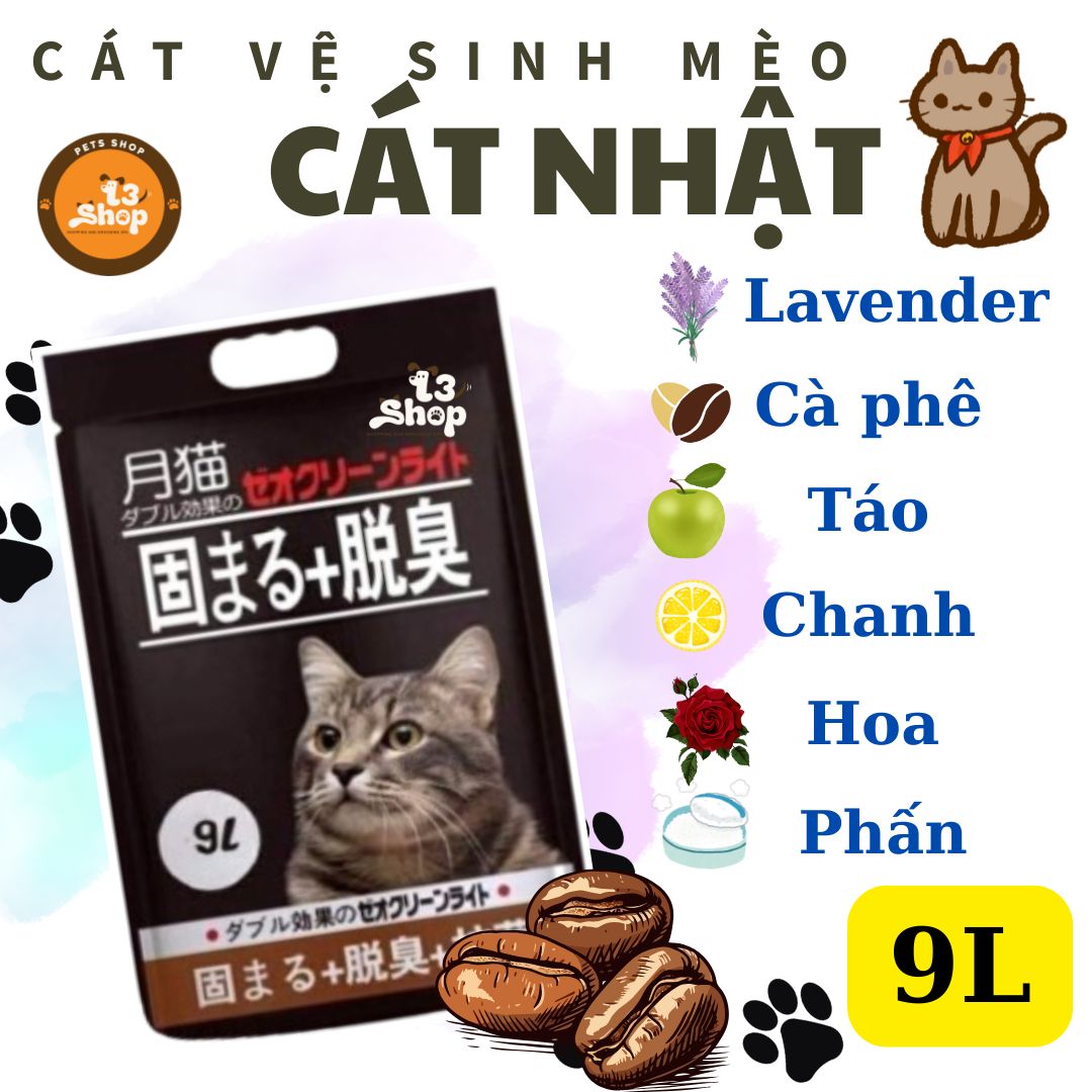 cát vệ sinh MOON CAT - nhật đen 8L và 18L cho mèo  - T3 PETS SHOP