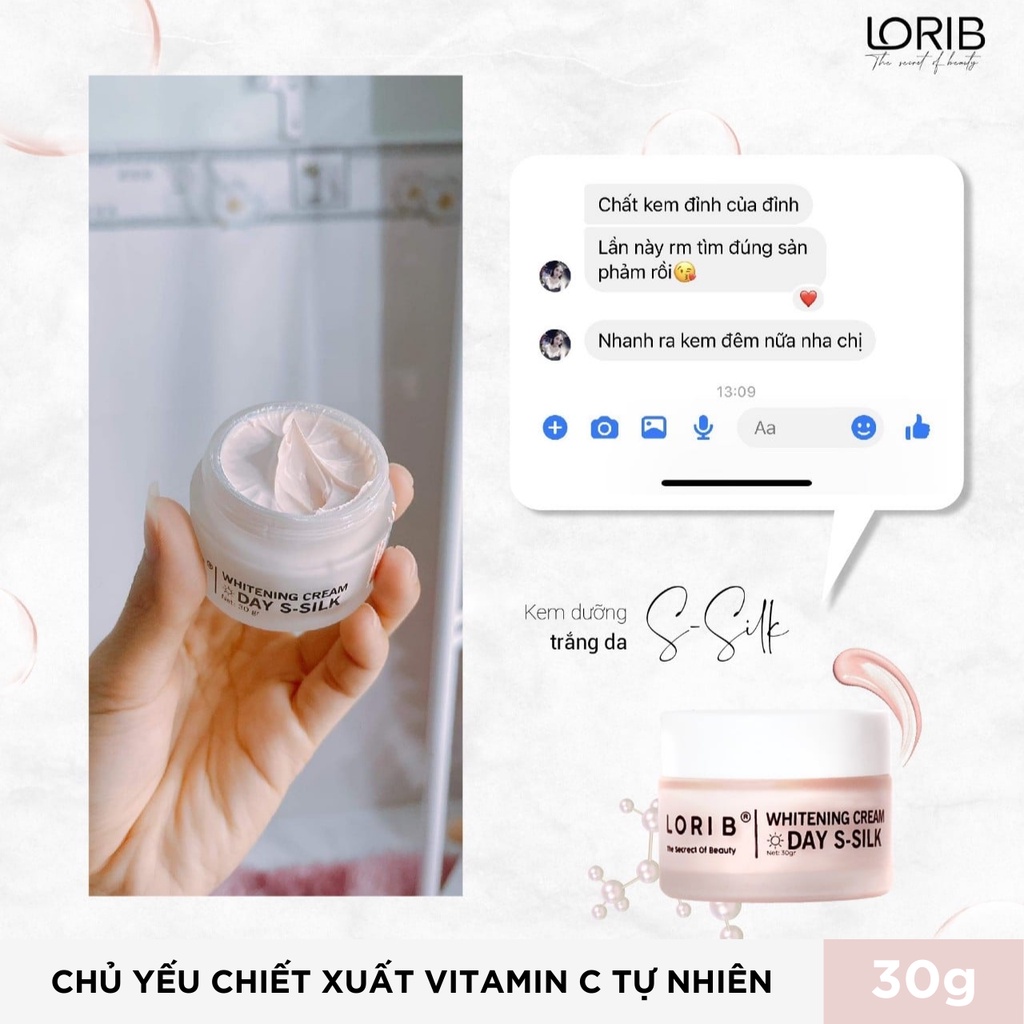 Kem Dưỡng Trắng Da Ban Ngày LoriB S-SILK