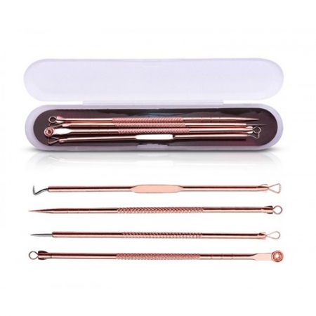 Bộ 4 Cây Nặn Mụn 2 Đầu Chuyên Nghiệp Thiết Kế Nhỏ Gọn Tiện Lợi Dễ Mang Theo Chất Liệu Hợp Kim Không Gỉ Sét"