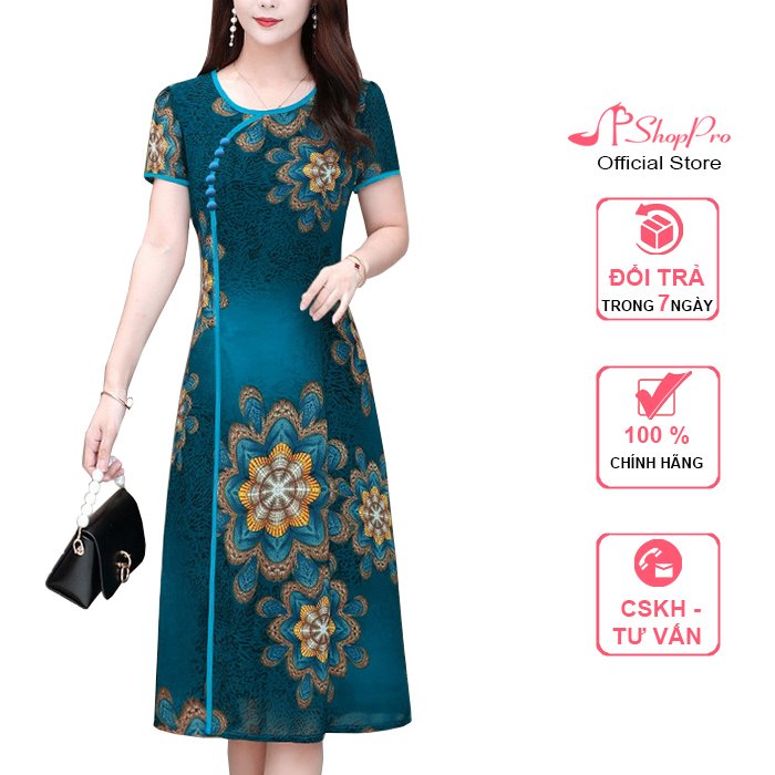 Đầm Quỳnh Anh Luxury Fashion Váy Đầm Suông Hoa 3D Tone Đỏ Cổ Tim Lụa Vân  Pháp Cao Cấp Mabel Dress -