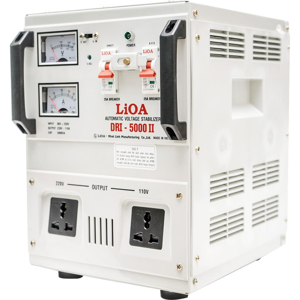 Ổn áp 1 pha LIOA DRI-5000 II 5.0kVA điện áp vào 90V - 250V ( Thế hệ mới 2018 )