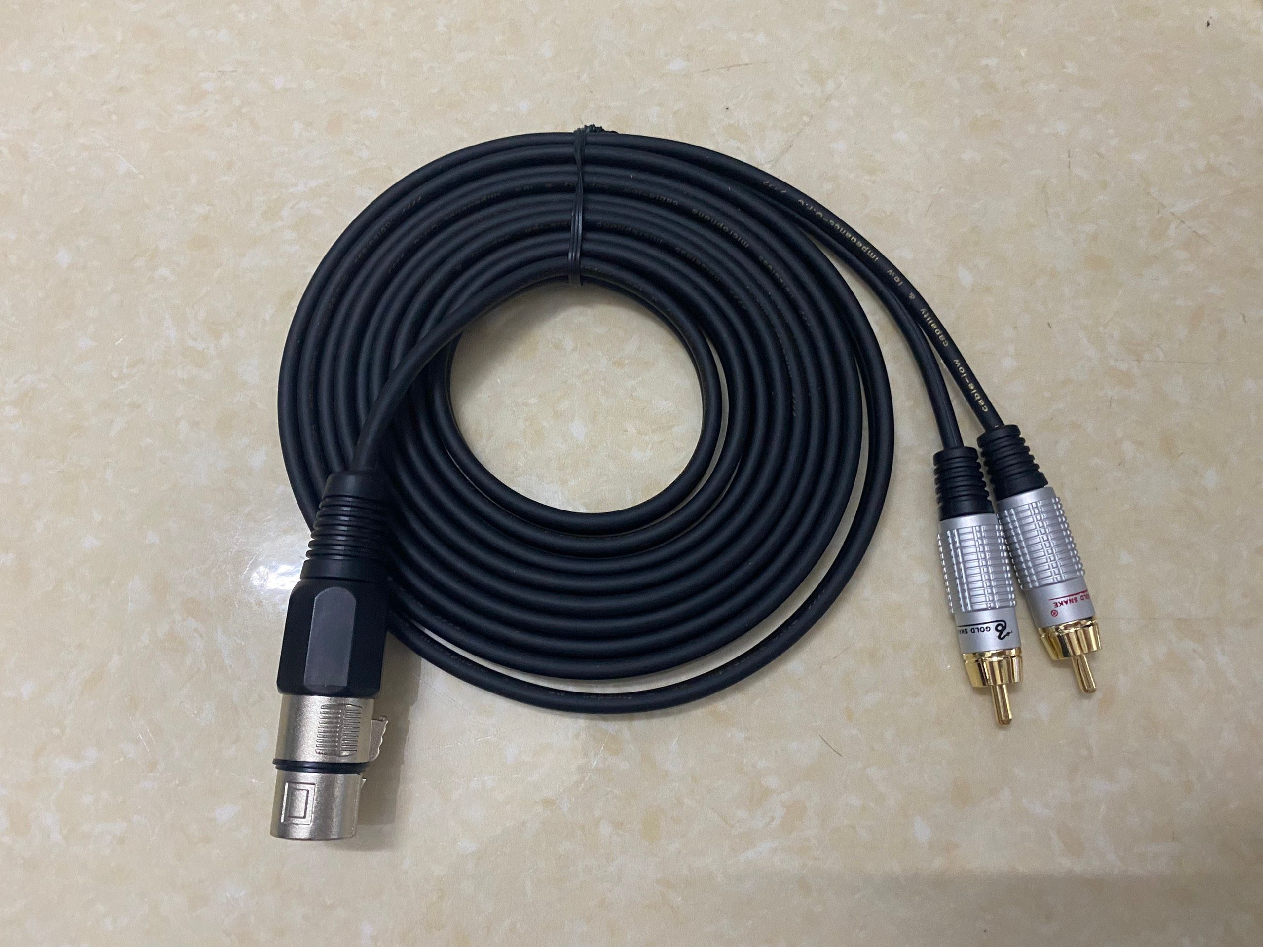 Dây Canon Cái ra 2 đầu AV ( dành cho từ Vang ra Sub Điện) 3M