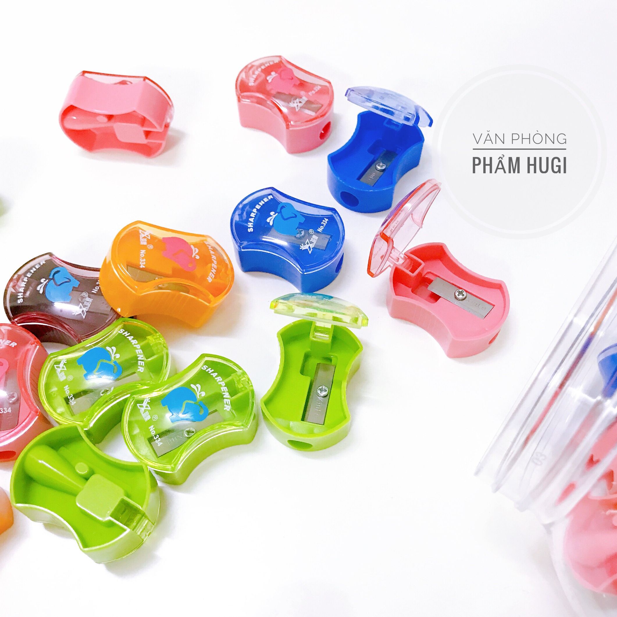Combo 2 pencil sharpener with lid cute multicolour