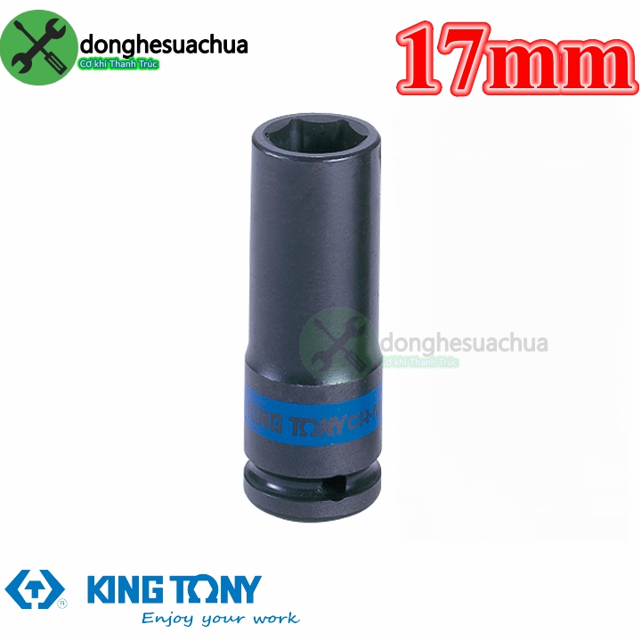 Tuýp 17mm đen dài 80mm kingtony 443517m loại 1/2 6 cạnh