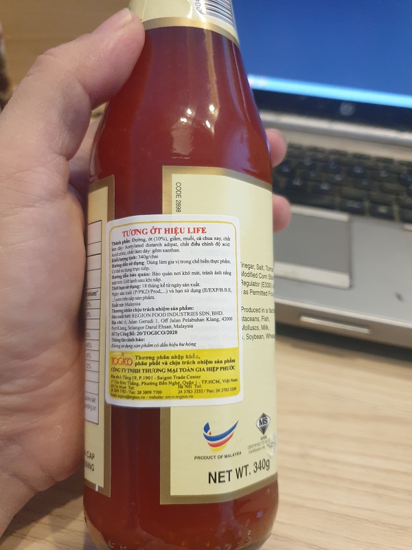 Tương ớt Life 340g nhập khẩu malaysia