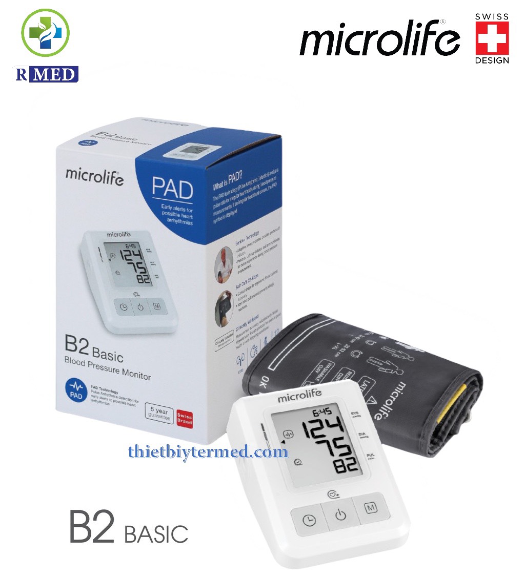 [ Chính hãng 100%] Microlife B2 Basic - Máy đo huyết áp bắp tay