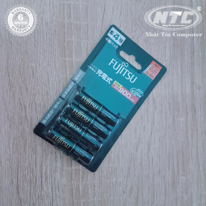 Vỉ 4 pin sạc AAA Fujitsu 900mAh made in JAPAN - nội địa Nhật Bản (đen) - Nhất Tín Computer