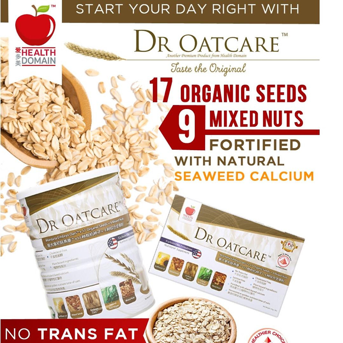 Sữa hạt DR OATCARE 1 hộp thiếc 850gr