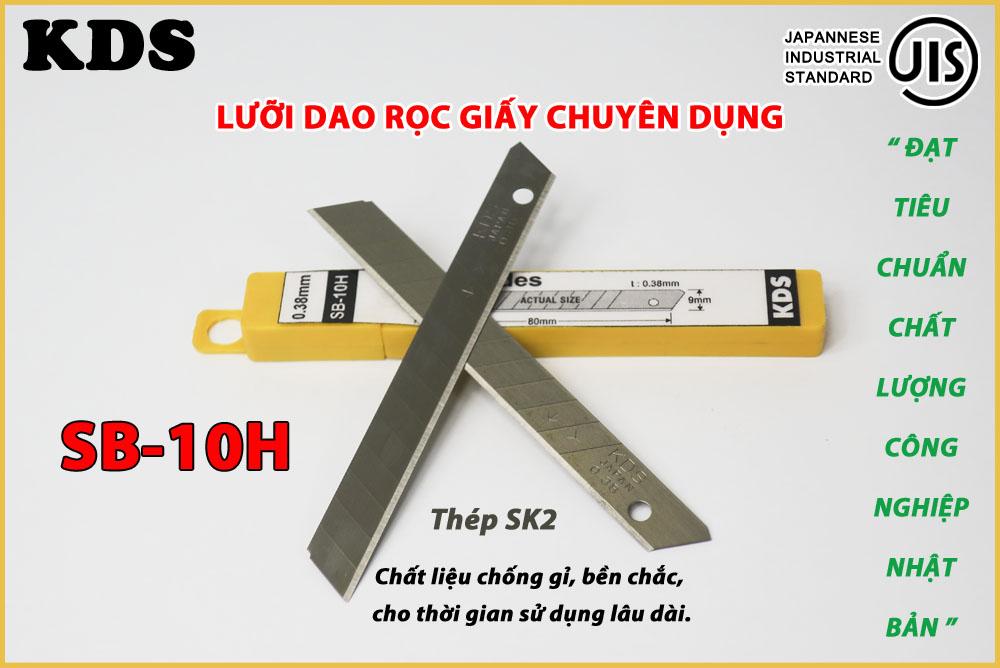Lưỡi dao rọc giấy Nhật Bản KDS bản 9mm (13 đốt)