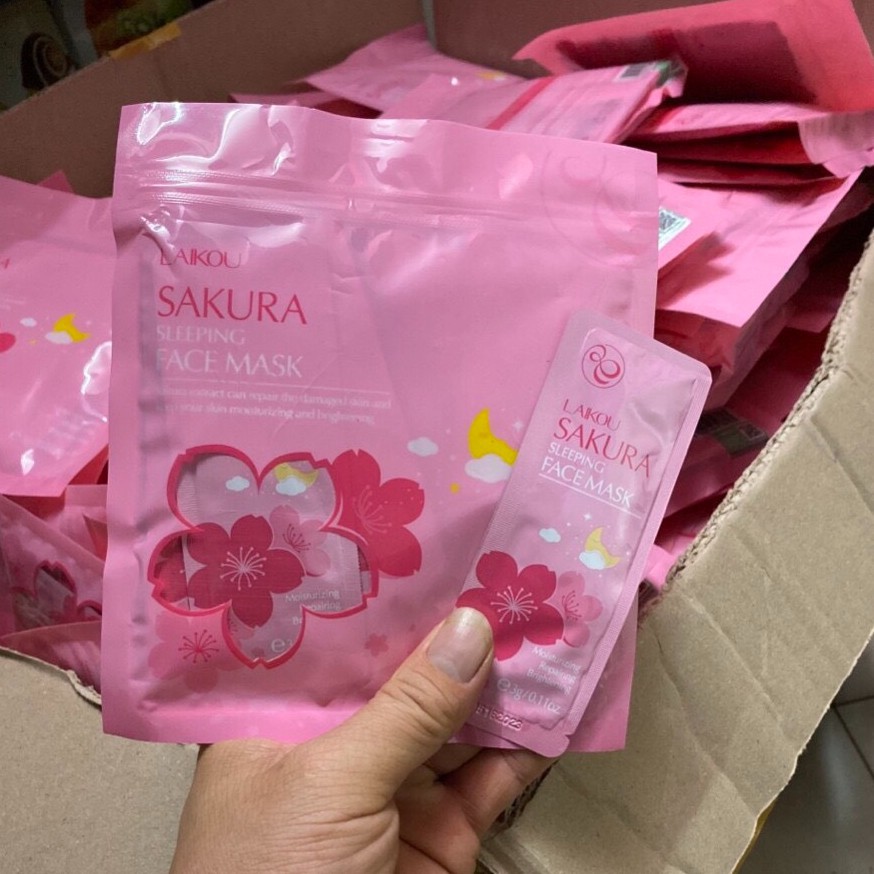 Combo 10 gói Mini Mặt Nạ Ngủ Matcha, Sakura - Laikou