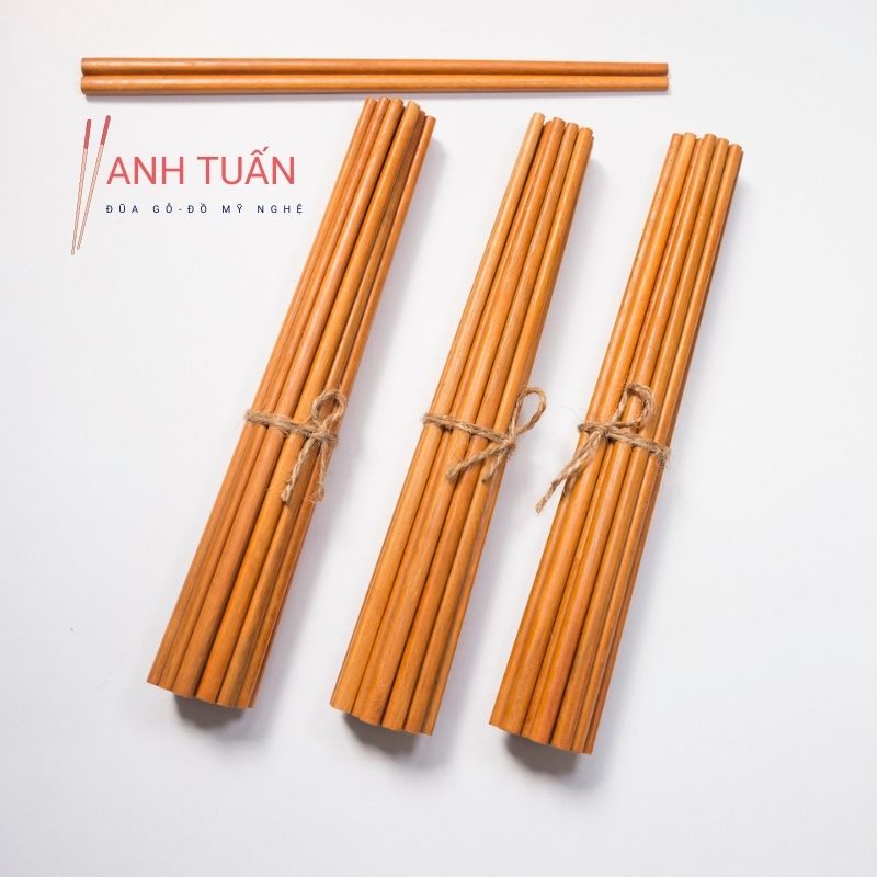 [Giá tận xưởng] Bộ 50 đôi đũa ăn cơm gỗ CÀ CHÍ, đũa đẹp tự nhiên, không cong vênh, chống trơn tuột, chống mốc, kháng khuẩn