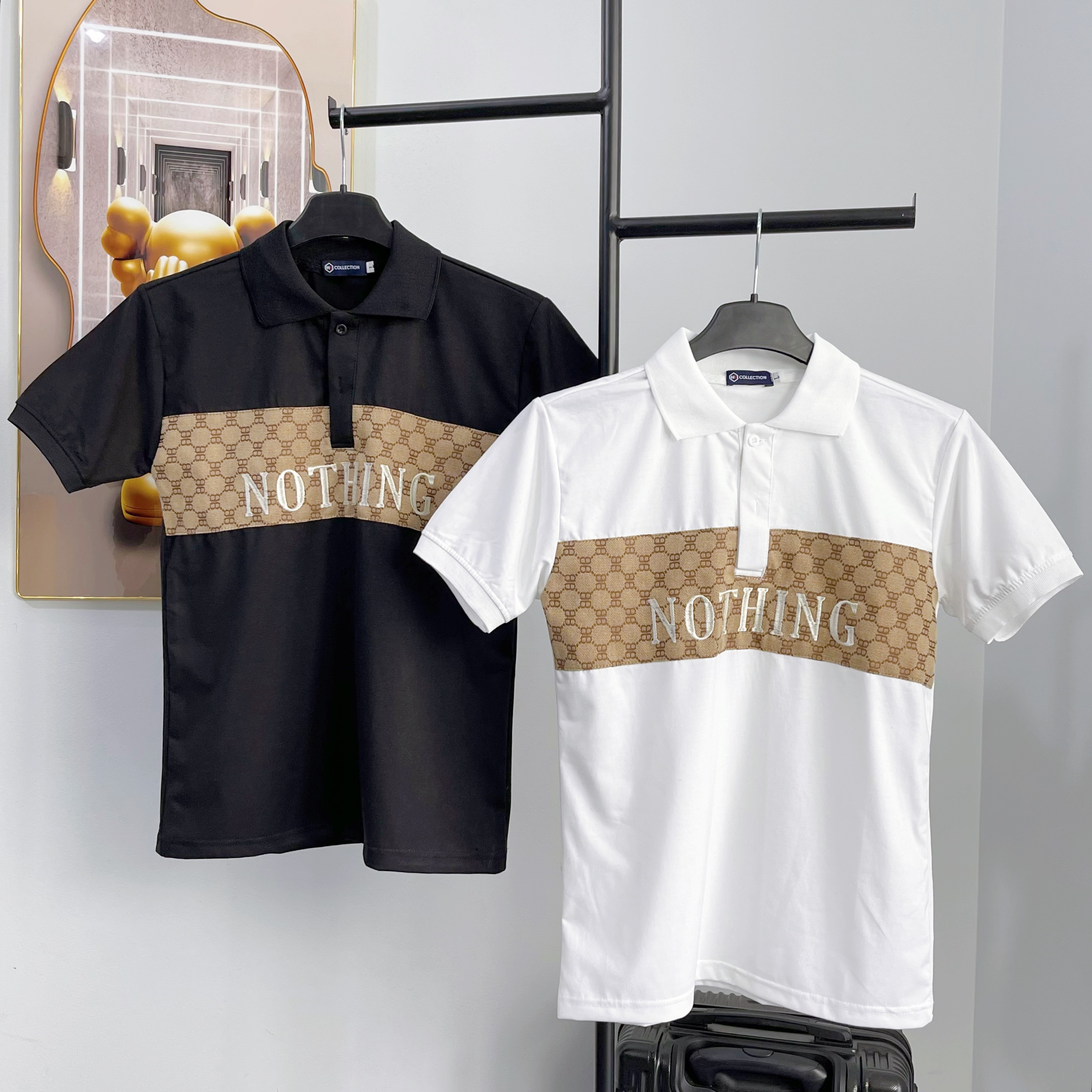 Set bộ thun nam nữ phối chữ mặc thoáng mát