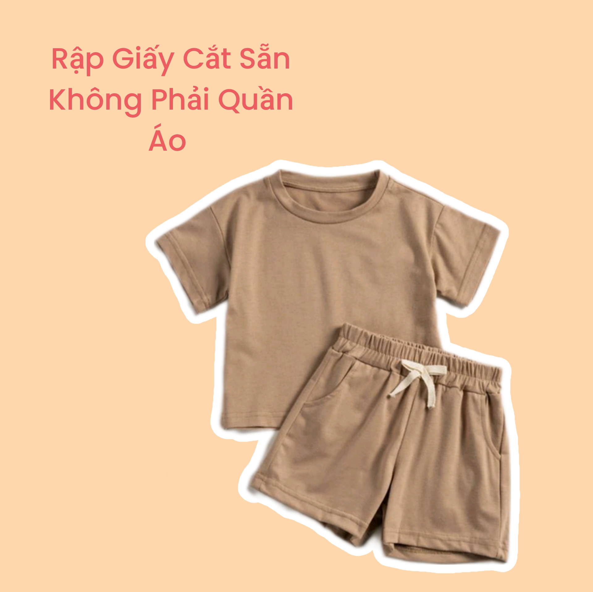 Rập giấy cắt sẵn - Rập giấy may bộ đồ áo cộc tay quần sooc bé trai bé gái