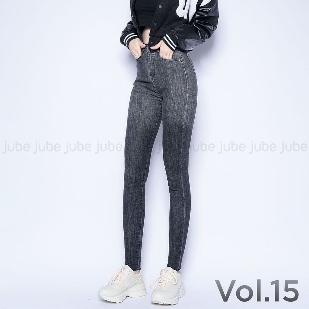Quần jeans nữ cạp cao skiny loang dáng ôm trơn 2 màu siêu xinh