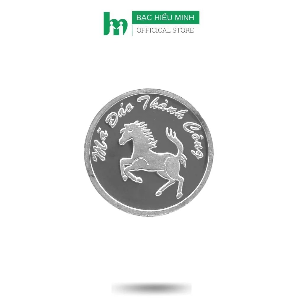 Đồng Xu Đánh Gió Đánh Cảm Bạc Ta Nguyên Chất S99 Mã Đáo Thành Công Đường Kính 2.3cm Bạc Hiểu Minh XDG4
