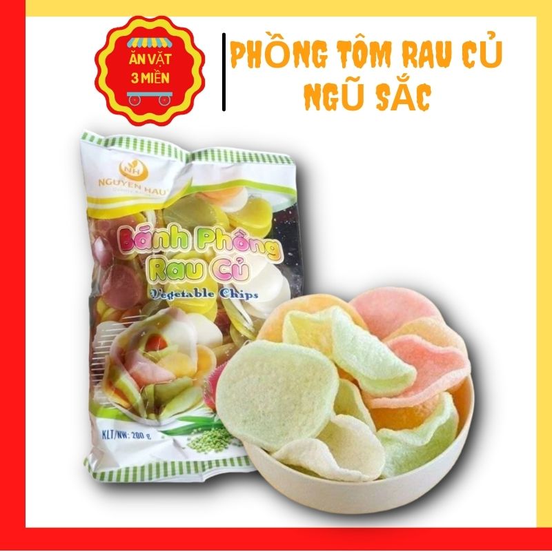 Bánh phồng tôm rau củ ngũ sắc gói 200g