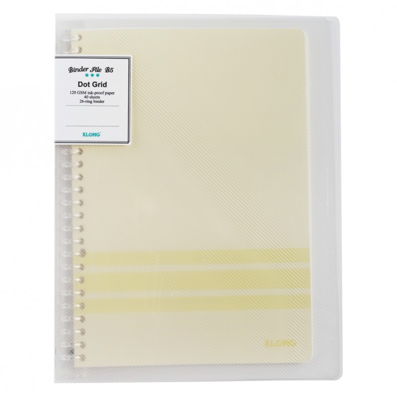 Sổ còng klong b5 40 tờ dot gird ms 545 kèm 5 tab phân trang, vpp tue minh binder còng nhựa klong