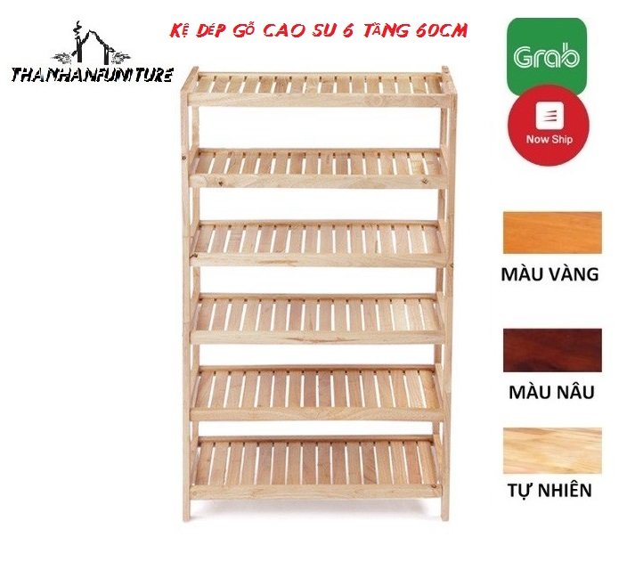 [HCM]KỆ ĐỂ GIÀY DÉP GỖ 6 TẦNG 60CM