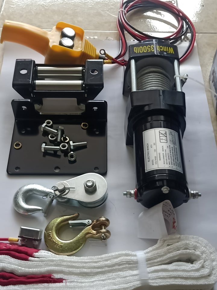 tời điện , tời điện 12v - 3500lbs