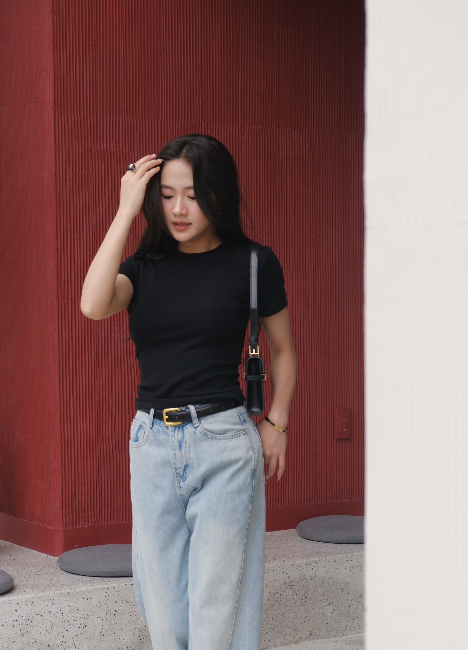 Áo thun tay ngắn trơn BASIC RIBI TOP