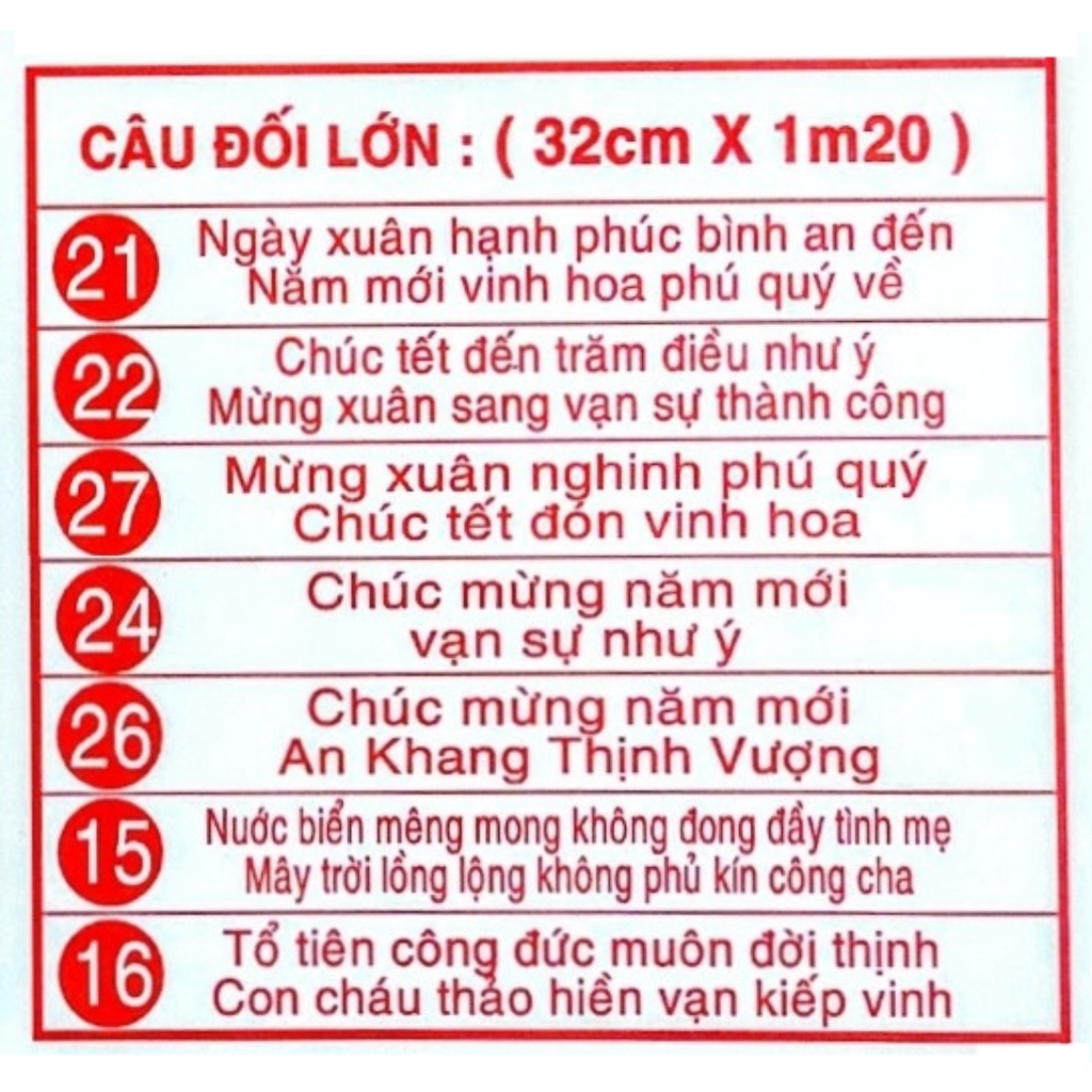 Cặp Câu Đối Đỏ CD02 Trang Trí Tết, Nhiều Mẫu