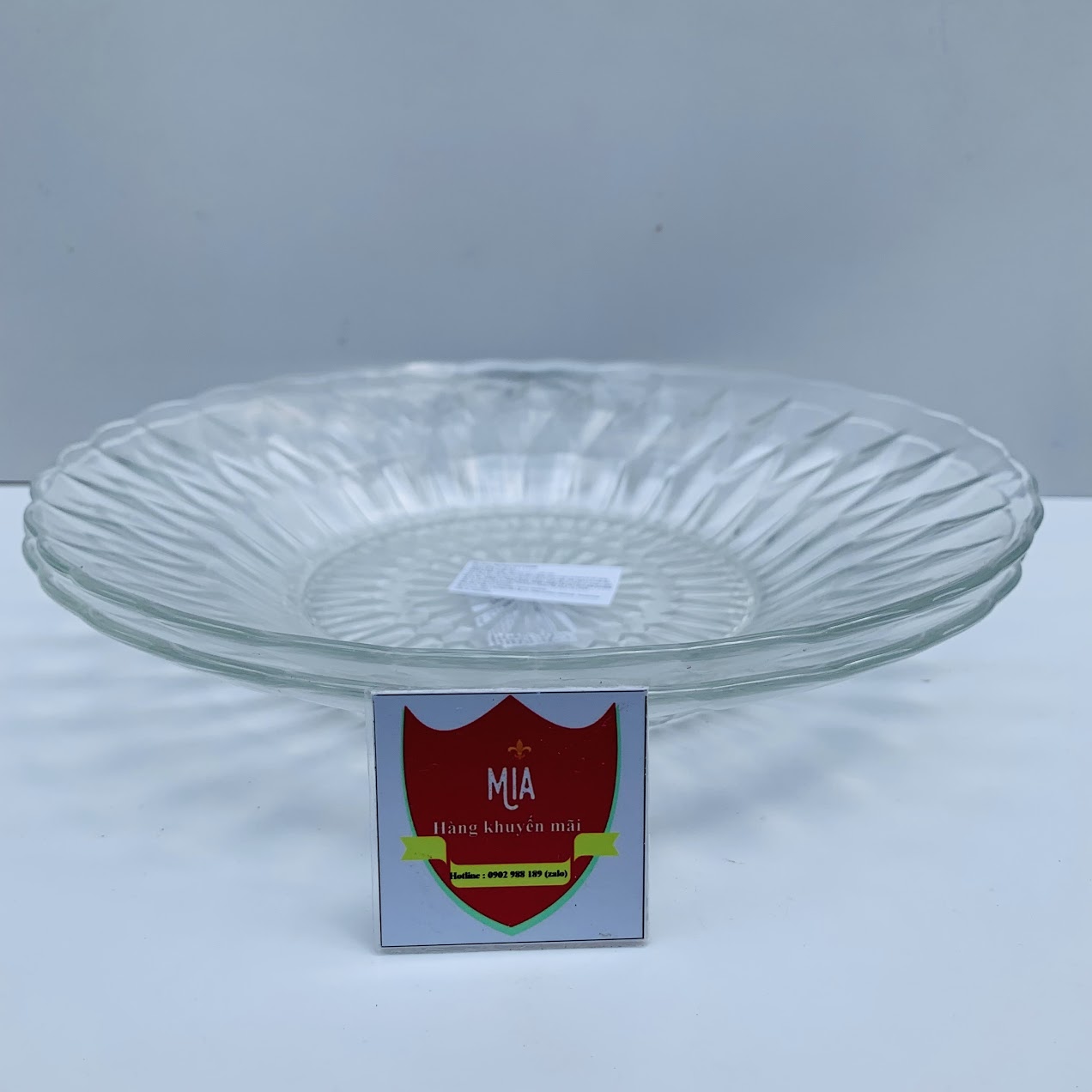 BỘ 4 ĐĨA THỦY TINH 22CM INDONESIA HKM (DĨA SỨ)