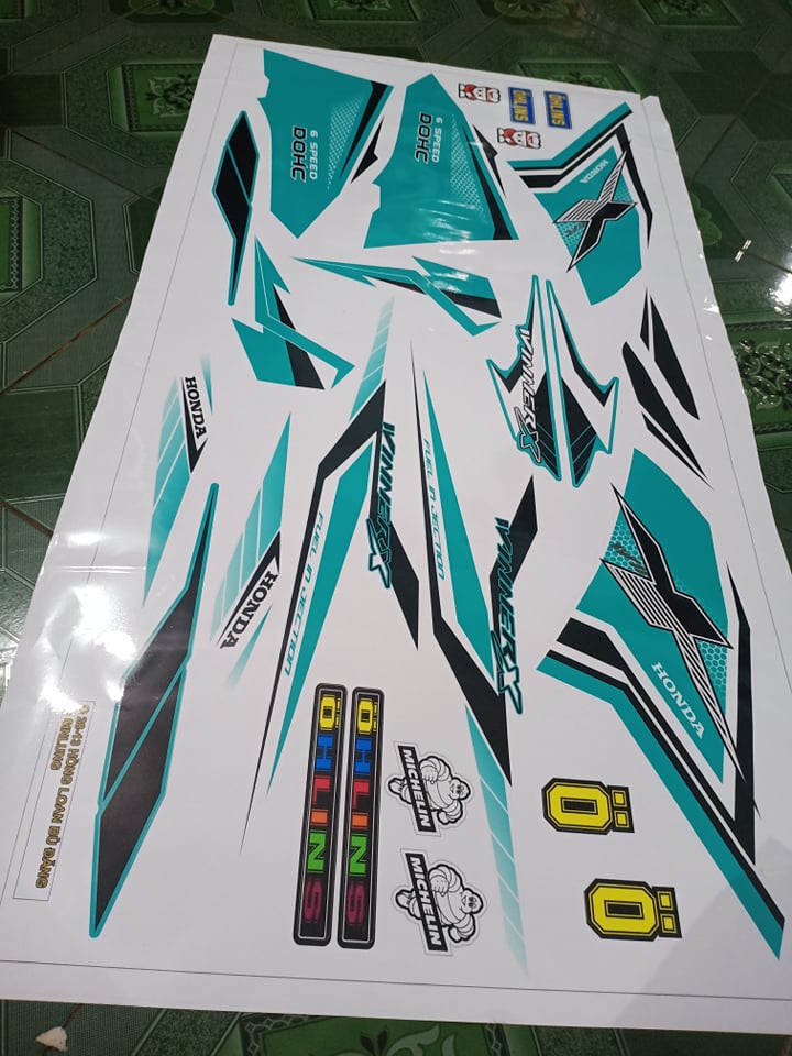 tem rời  winner X xe xanh bạc