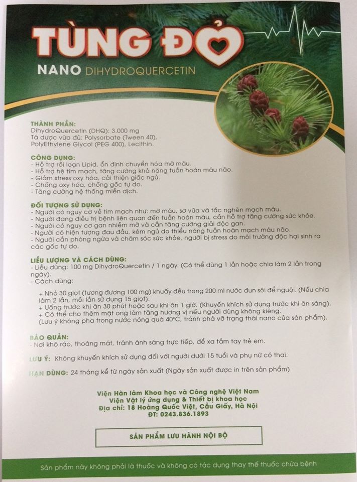 [Sản phẩm Viện Hàn Lâm] TÙNG ĐỎ NANO - Chai 30ml