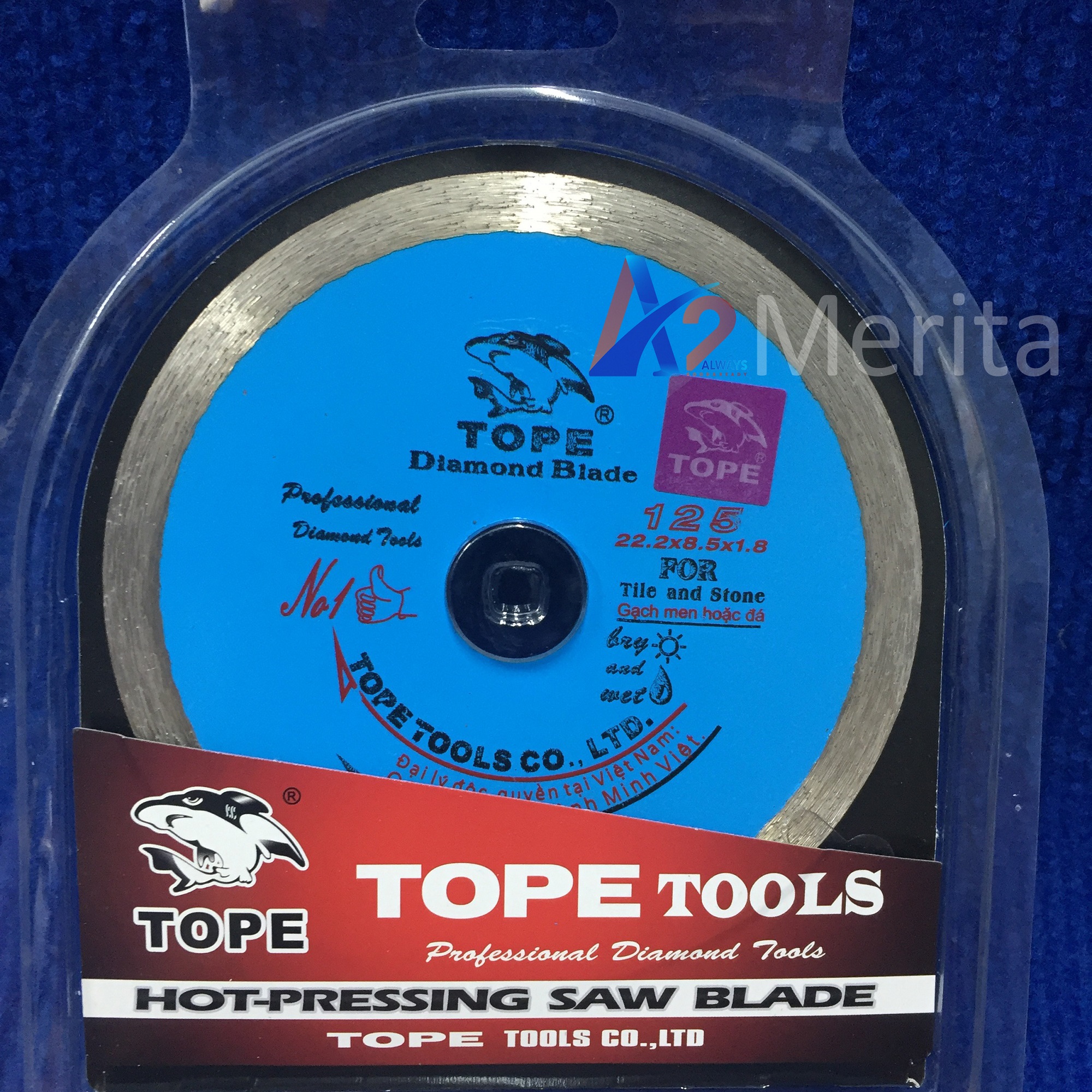 Đĩa cắt gạch / đá 125x22.2x8.5x1.8mm tope