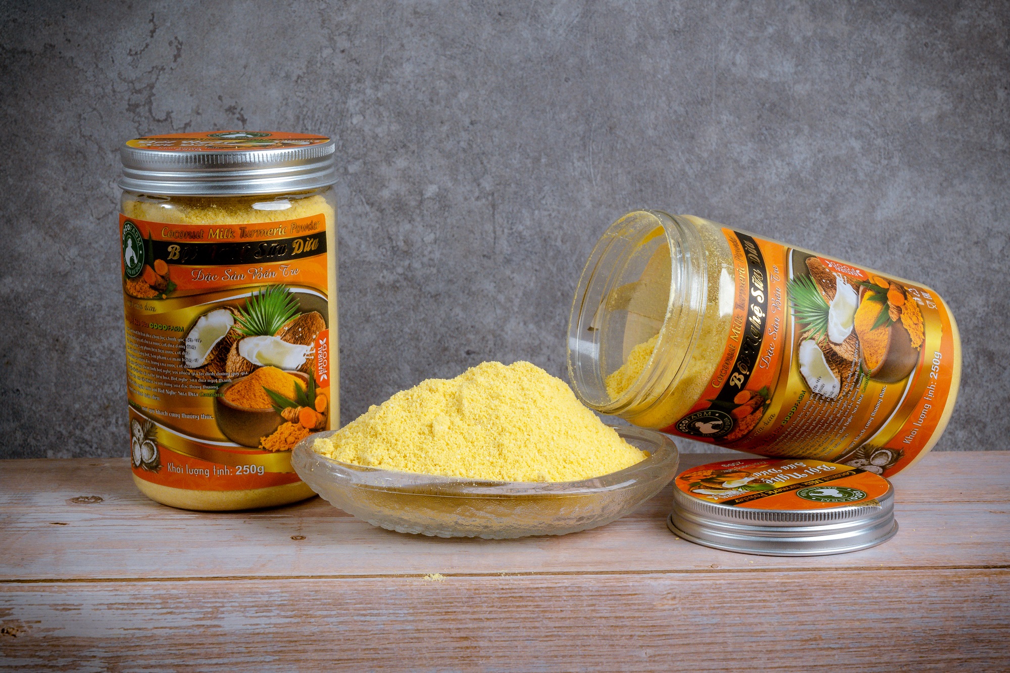 Bột Nghệ Sữa Dừa Cocofarm 250g