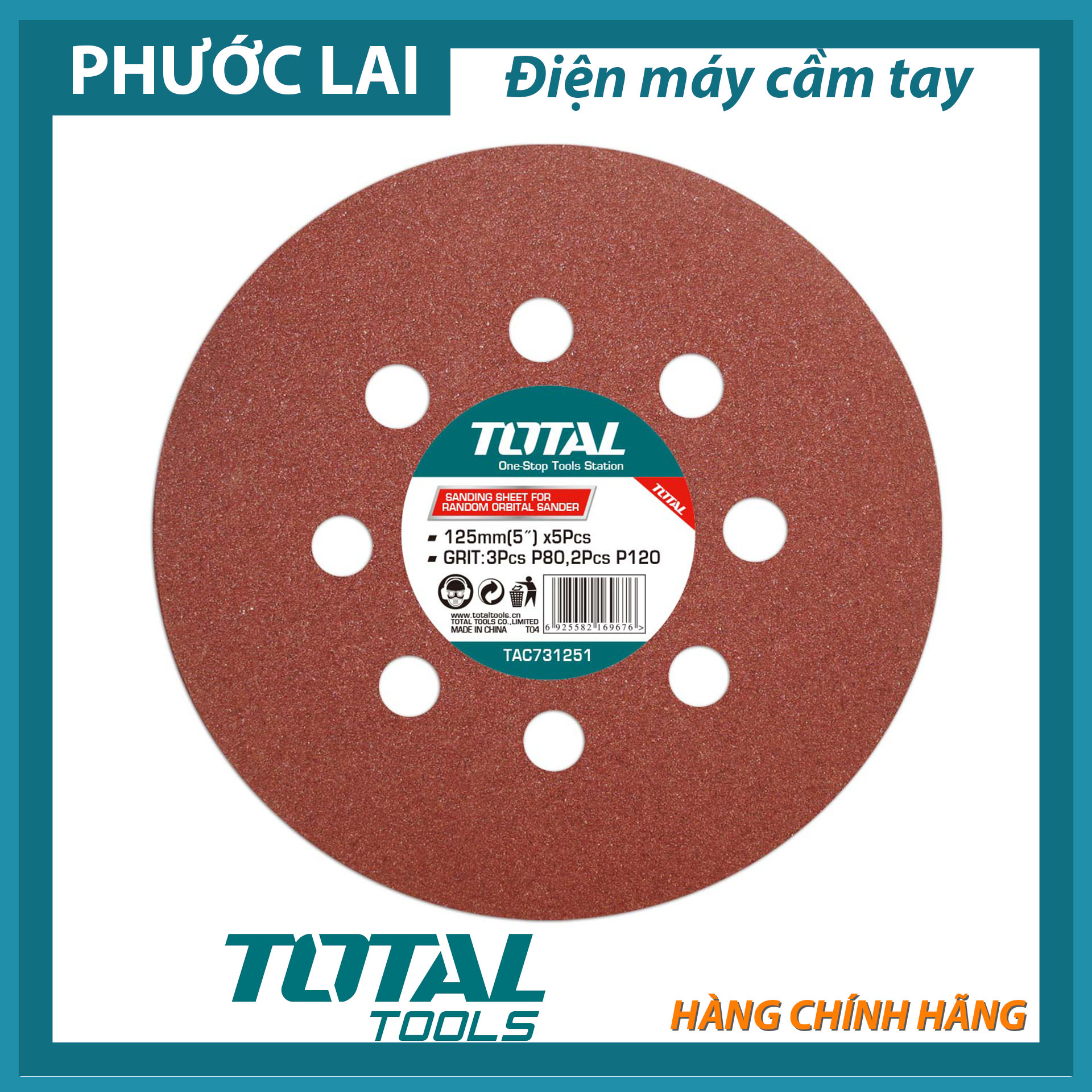 Giấy nhám tròn 125mm total tac731251