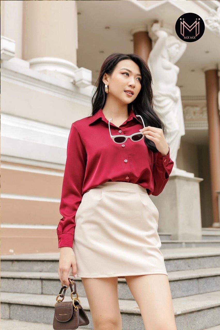 Áo sơ mi lụa công sở cao cấp