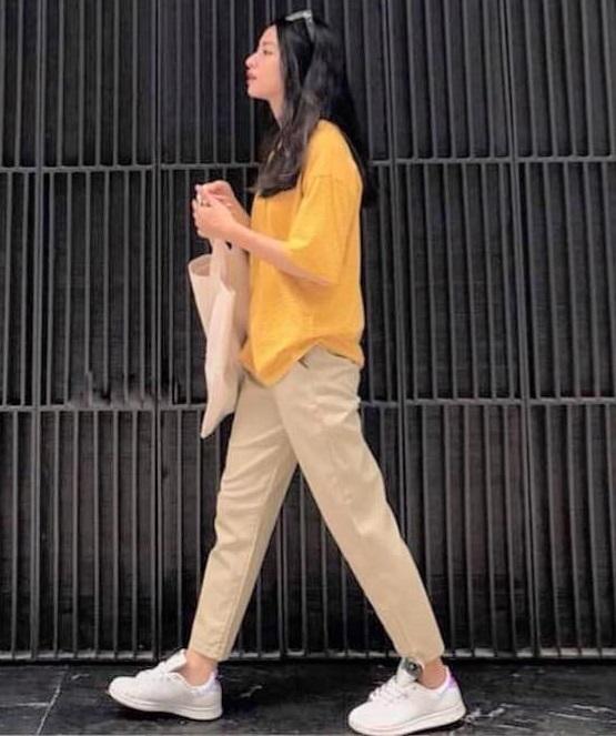 [HCM]Quần baggy kaki unisex màu be đậm