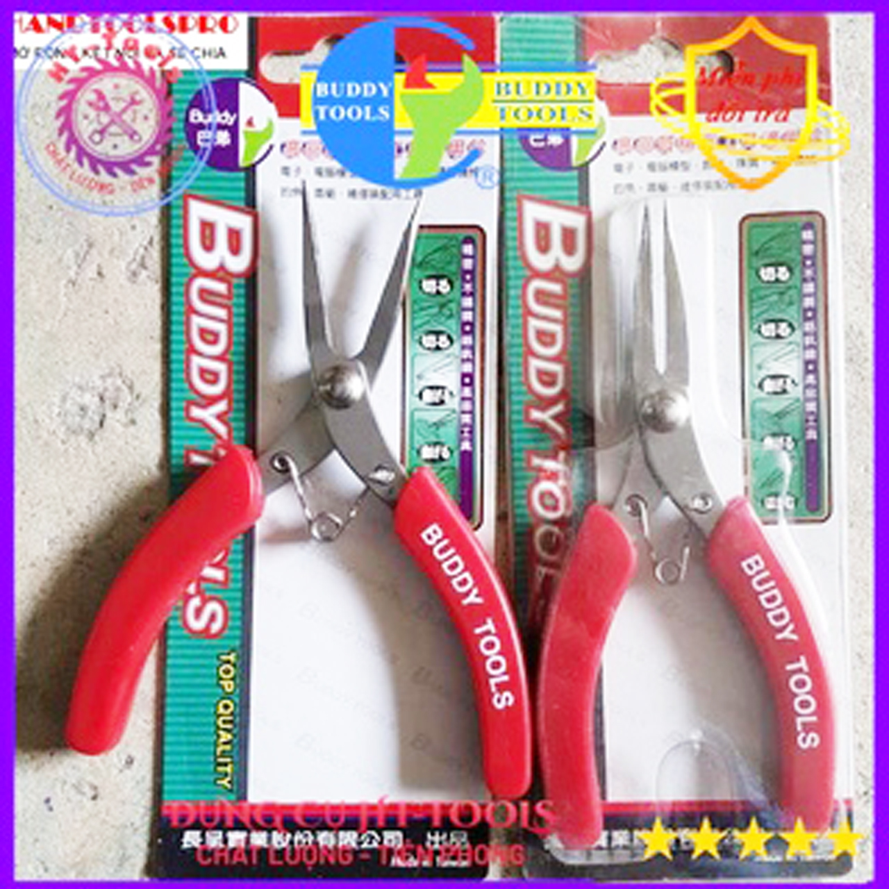 Kìm nhọn 5″ cán đỏ buddy bg0013