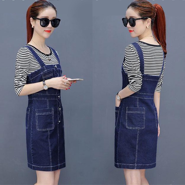 Đầm yếm jean nữ duyên dáng