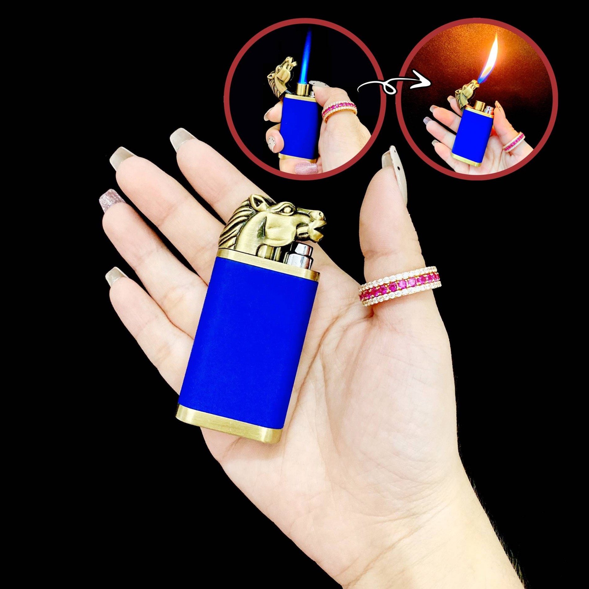 BẬT LỬA DOLPHIN 2 CHẾ ĐỘ LỬA HÌNH ĐẦU NGỰA (LỬA NGỌN VÀ LỬA KHÈ) - (XÀI GAS)