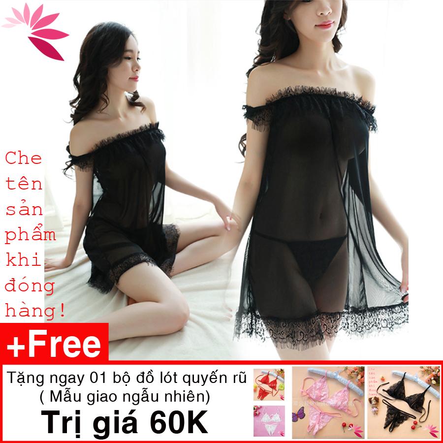 Váy ngủ ren sexy trễ vai AN17( có video)(MUA 1 TẶNG 1 bộ đồ lót 60k).Mua 2 giảm 10% Fllow giảm 20k