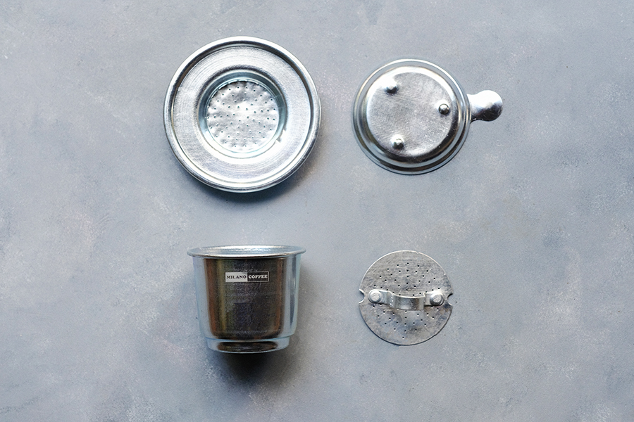 Phin nhôm trắng pha cà phê Milano Coffee