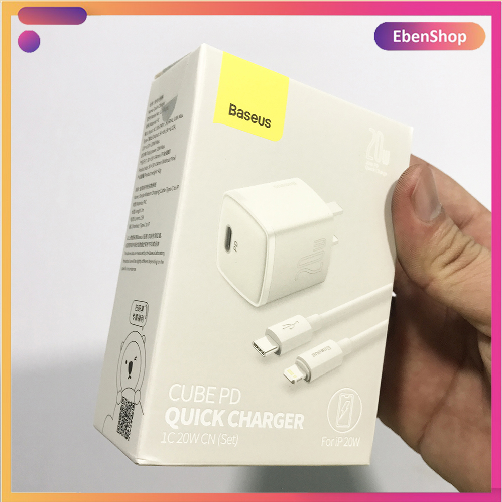 Bộ sạc nhanh cổng C Baseus 20W cho iphone