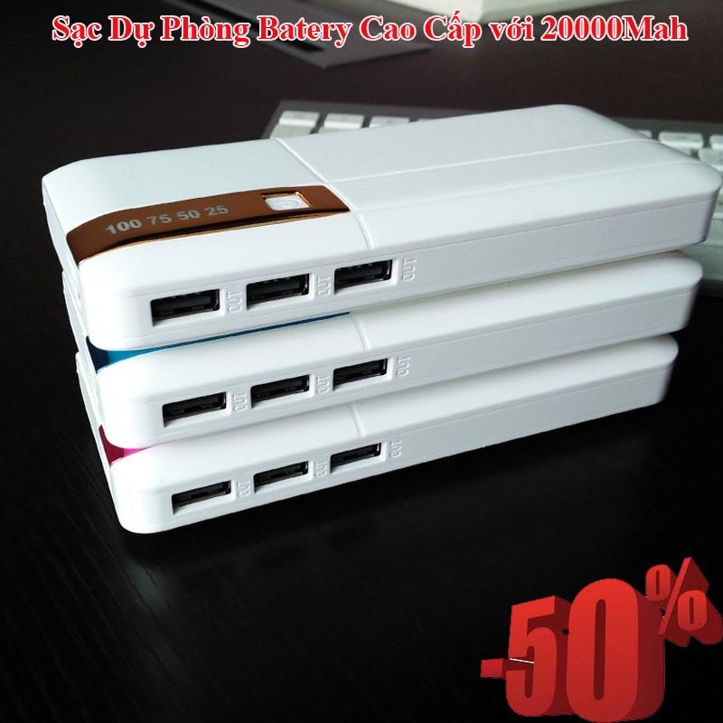 Sạc Dự Phòng Xiaomi 20000mah,Pin & Bộ Sạc Dự Phòng Tốt,Cuc Sat Du Phong.Sạc Dự Phòng Battery Pack với 3 cổng sạc Cung Cấp Pin Cho Mọi Loại Smartphone Với 20000Mah Cực Khủng.(SALE-50%)
