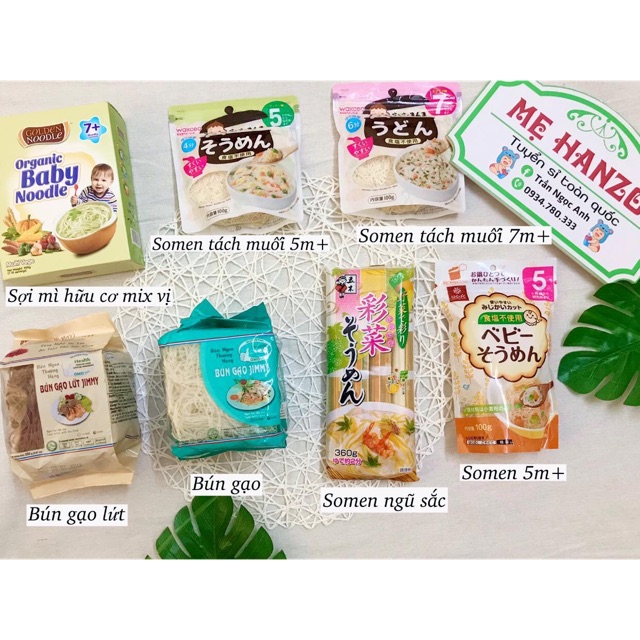 Mì somen/bún/mì hữu cơ cho bé ăn dặm| - mì somnen wakodo 5m+