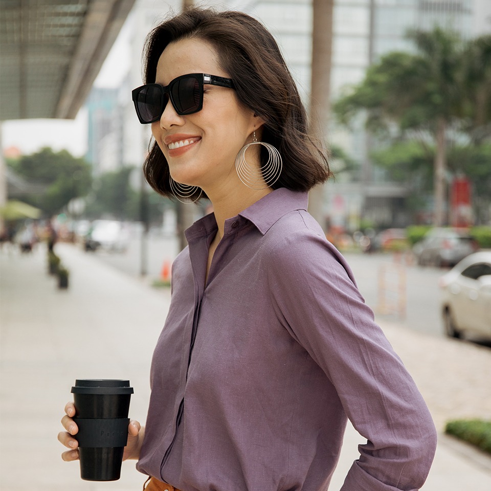 Áo Sơ Mi Nữ Linen Tím Pride F2 SMW360
