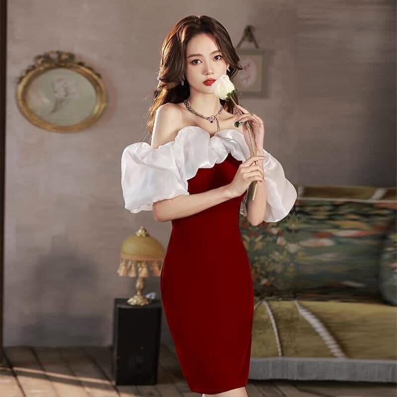 ĐẦM BODY TRỄ VAI PHỐI BÈO CÓ MÚT
