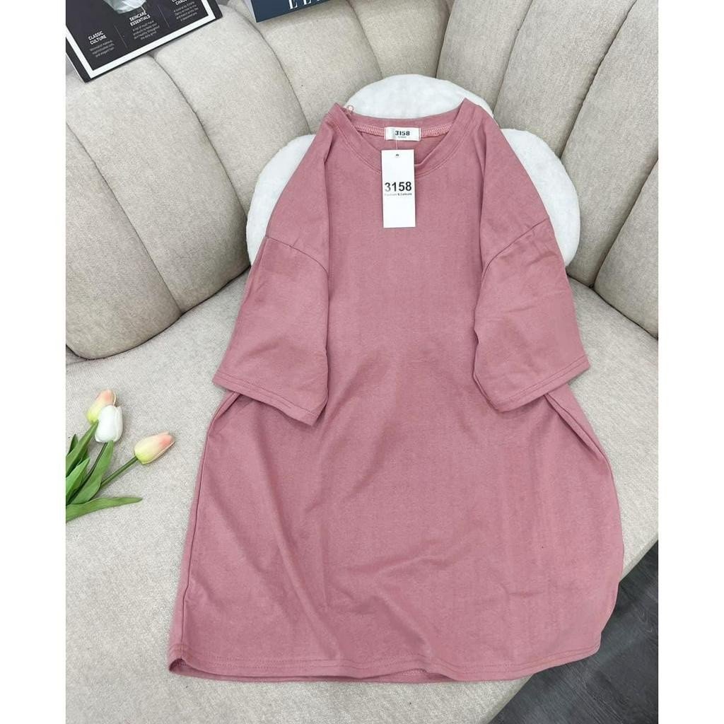 [ Ảnh Thật ] Áo phông trơn cotton khô 3158, phom rộng, tay lỡ Basic